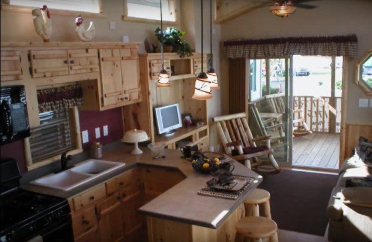 Shot of the interior of one of the River Run RV homes.