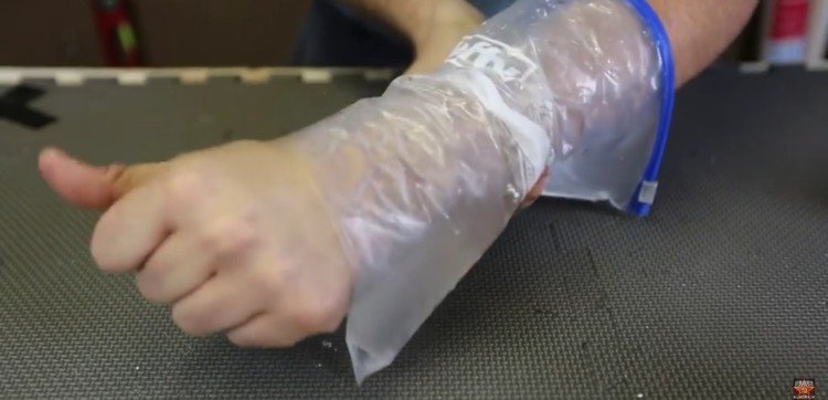 Image of homemade ice pack.