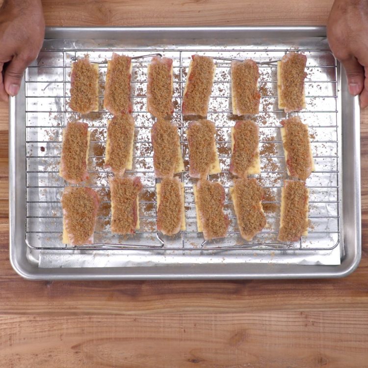 Bacon Crackers on rack.