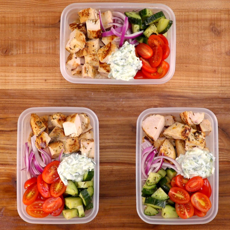 Meal Prep: Greek Chicken & Cucumber Salad Rice Bowl Recipe