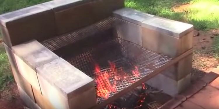 cinder block grill